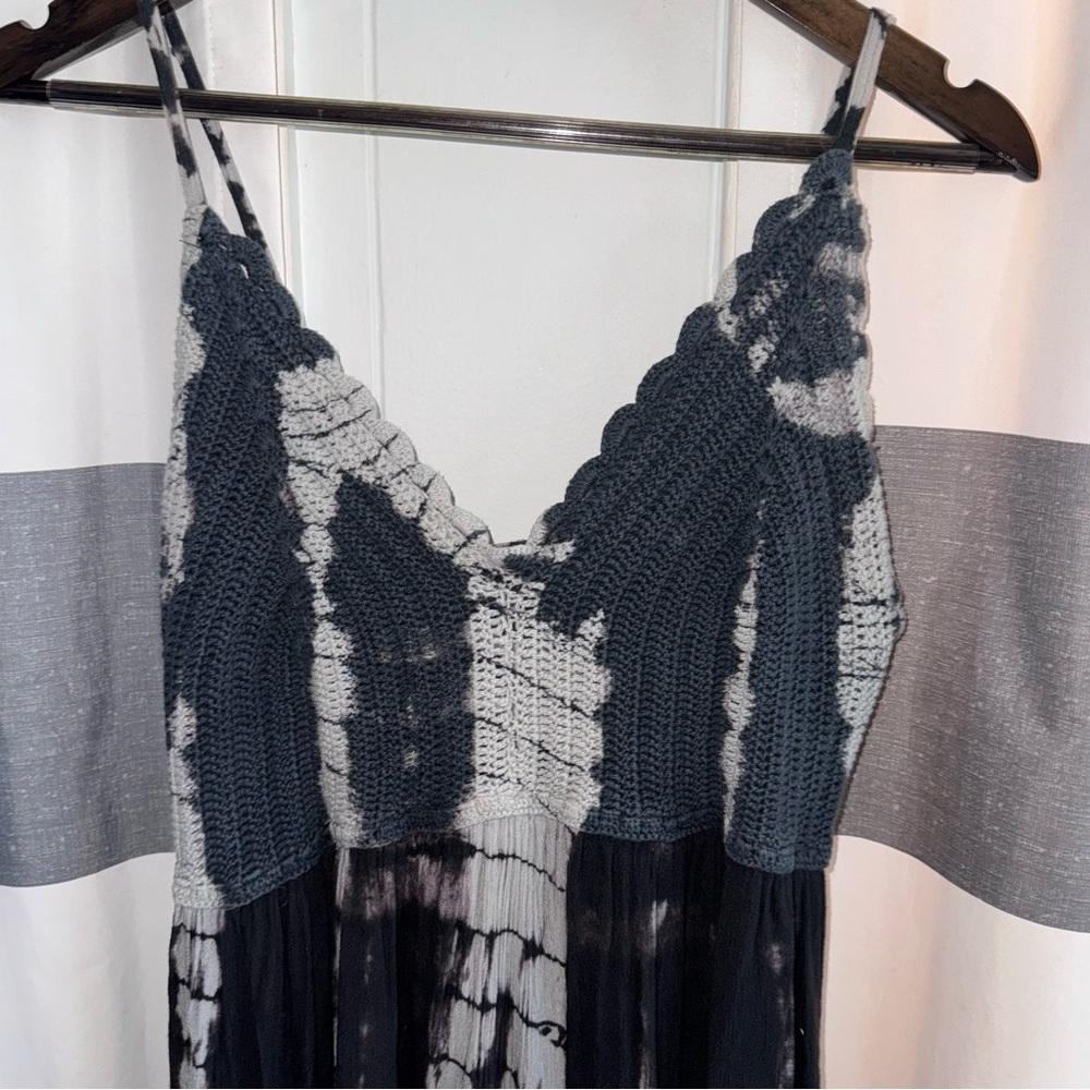 World Market Boho chic Maxi Dress Tie Dye Crochet cottagecore Vacation medium - Picture 4 of 5
